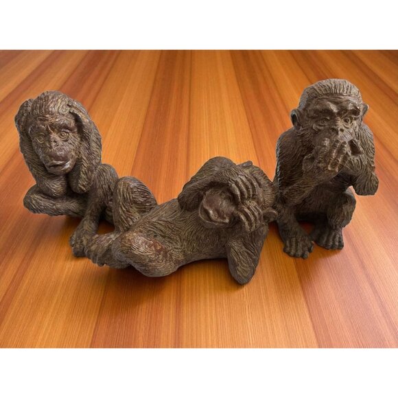 Three Hands Corp Hear No Evil Speak No Evil See No Evil Monkey Figurines Set - Picture 4 of 14